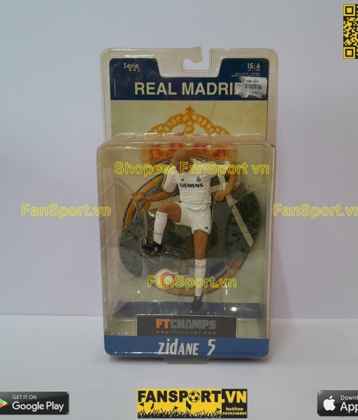 Tượng Zidane 5 Real Madrid 2005 2006 home white FT Champs series 4-4-2