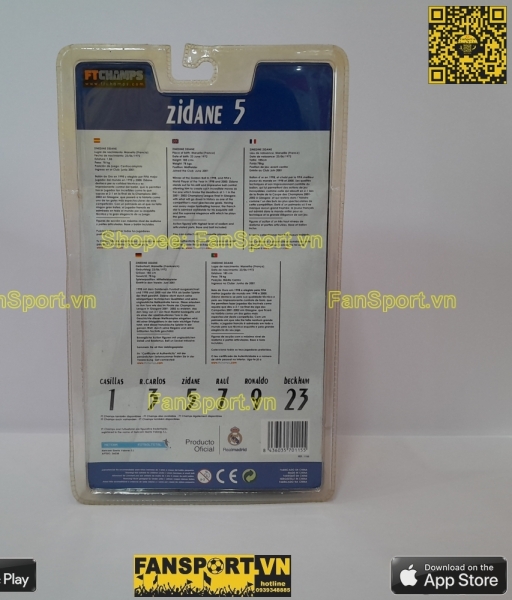 Tượng Zidane 5 Real Madrid 2005 2006 home white FT Champs series 4-4-2