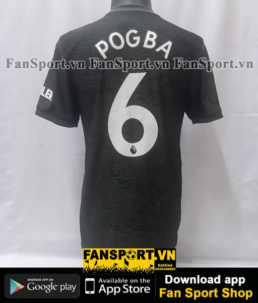 Áo đấu Pogba 6 Manchester United 2020 2021 away shirt jersey black