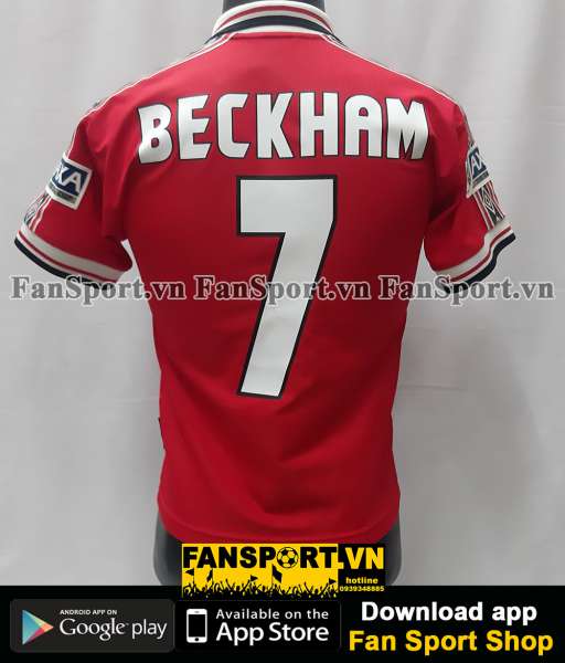 Áo Beckham 7 Manchester United FA Cup Final 1999 home shirt 1998 2000