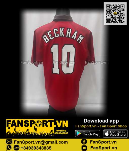 Áo đấu Beckham 10 Manchester United 1996-1997 home shirt jersey Umbro