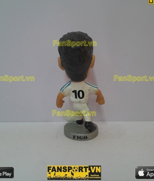 Tượng Luis Figo 10 Real Madrid 2001-2002 home white pocket sport