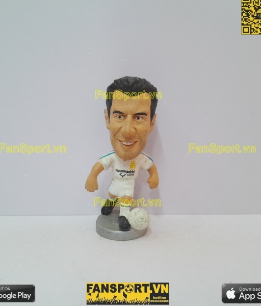 Tượng Luis Figo 10 Real Madrid 2001-2002 home white pocket sport