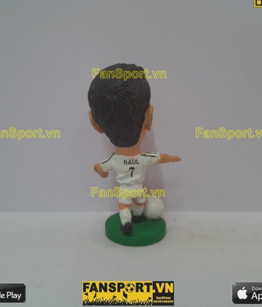 Tượng Raul Gonzalez 7 Real Madrid 2003-2004 home white pocket sport