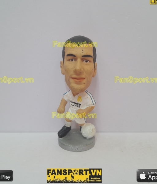 Tượng Zinedine Zidane 5 Real Madrid 2001-2002 home white pocket sport