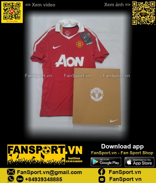 Box áo Manchester United Nike AON 2010-2011 home shirt authentic BNWT