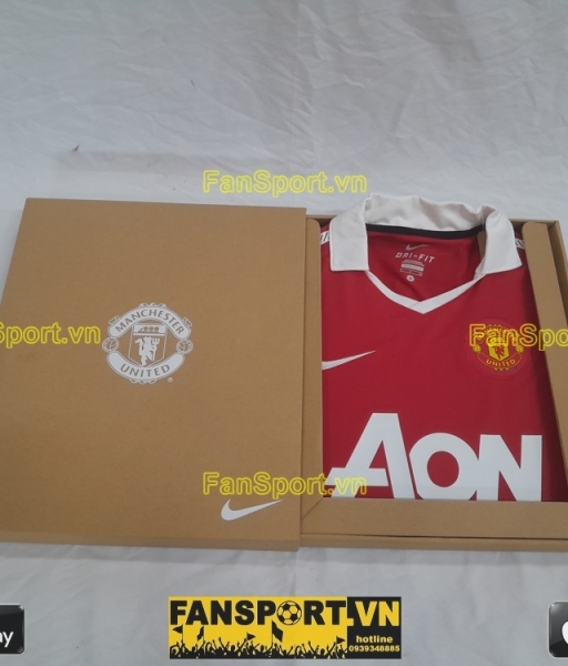 Box áo Manchester United Nike AON 2010-2011 home shirt authentic BNWT