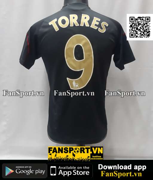 Áo đấu Torres 9 Liverpool 2009 2010 away shirt black jersey E85312