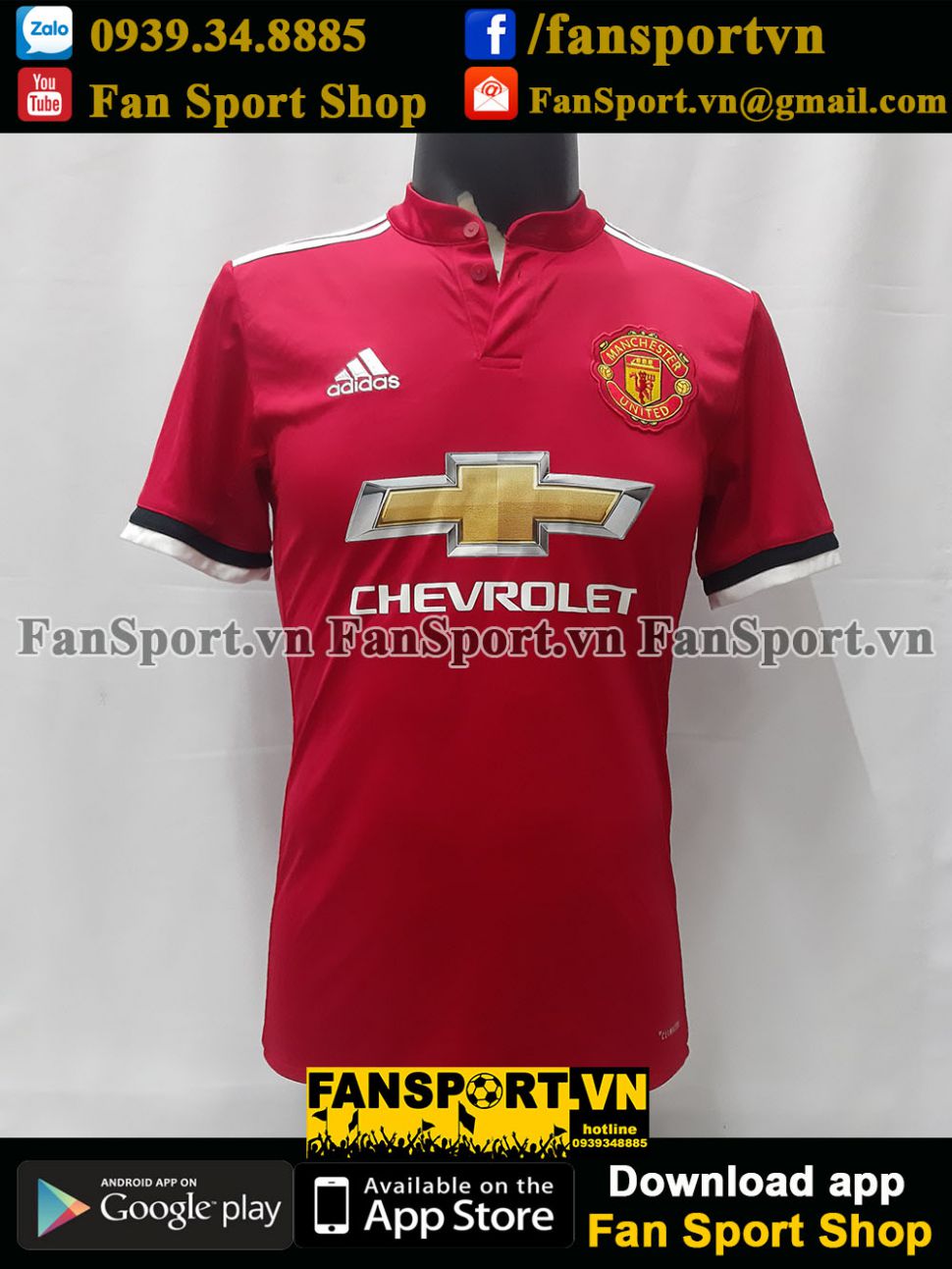 Áo Đấu Manchester United 2017-2018 Home Shirt Jersey Red | Fansport.Vn