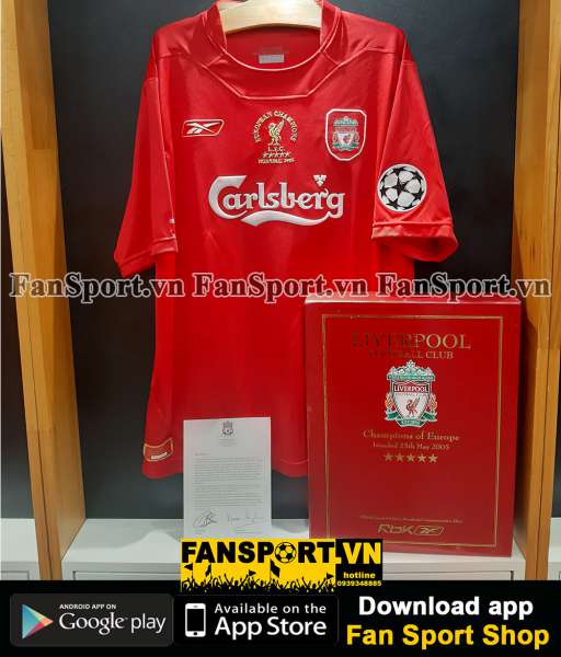 Box áo Liverpool Champion League Winner 2005 home shirt 06673 limited