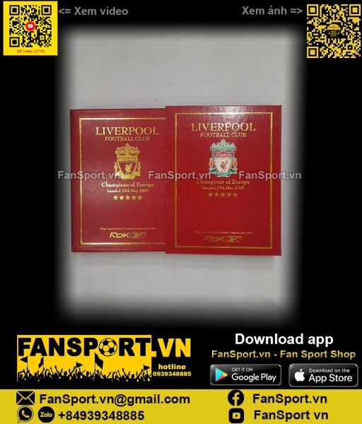 Box áo Liverpool Champion League Winner 2005 home shirt 08973 limited