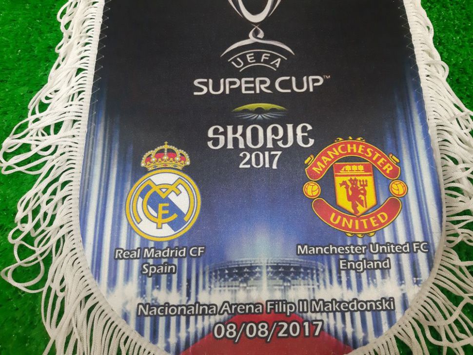 Pennant UEFA Super Cup Final 2017 Skopje Manchester United Real Madrid