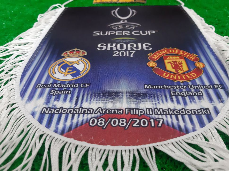 Pennant UEFA Super Cup Final 2017 Skopje Manchester United Real Madrid