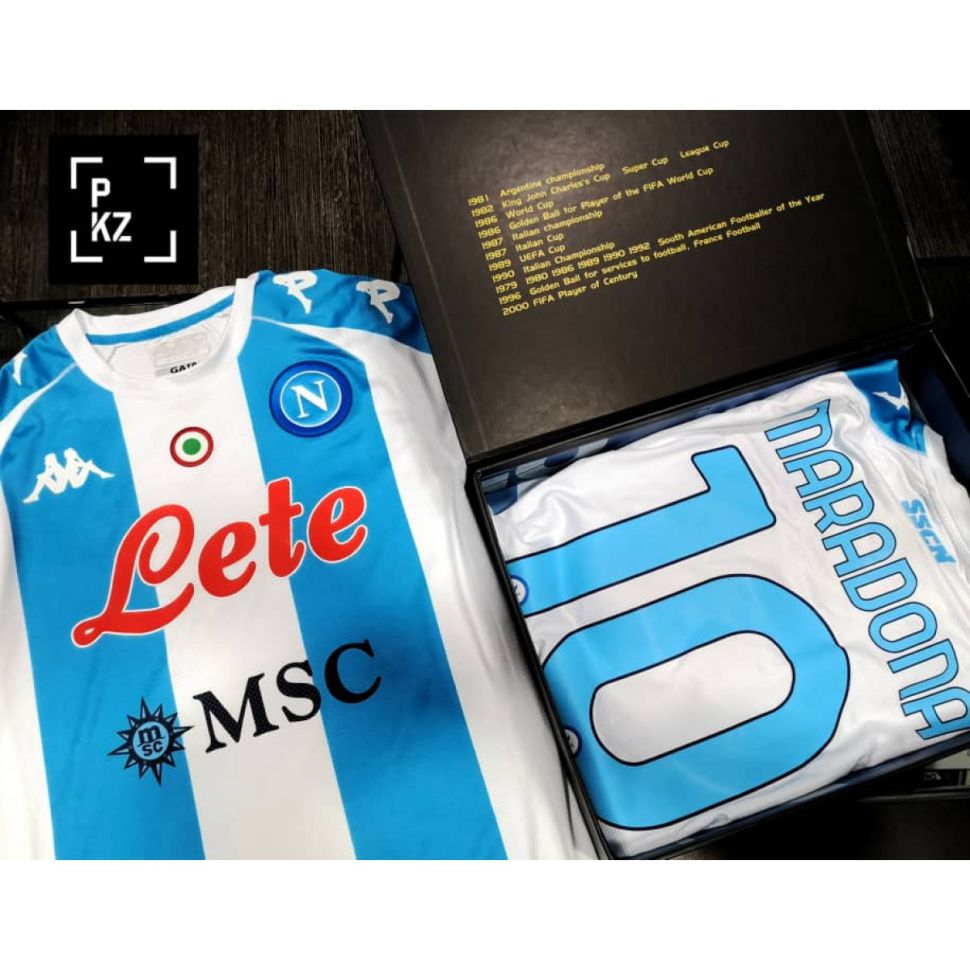 Box Diego Maradona 10 Napoli 2020-2021 home shirt jersey Kappa limited