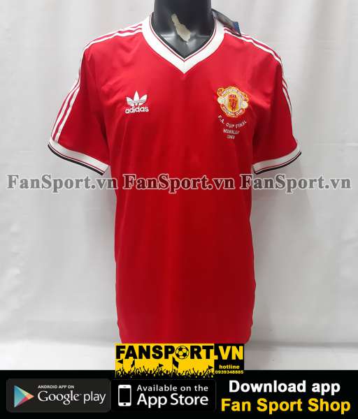 Áo đấu Manchester United FA Cup final 1983 home shirt jersey 1982 1984