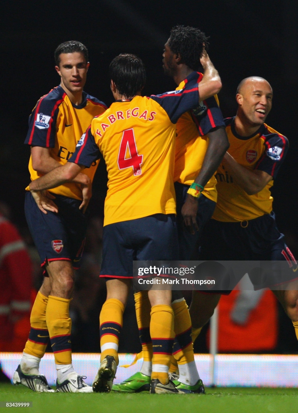 Áo đấu Fabregas 4 Arsenal 2008-2009 away shirt jersey vàng 287538 S