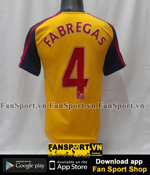 Áo đấu Fabregas 4 Arsenal 2008-2009 away shirt jersey yellow