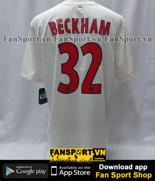 Áo đấu Beckham #32 PSG 2011-2012-2013 away shirt jersey white