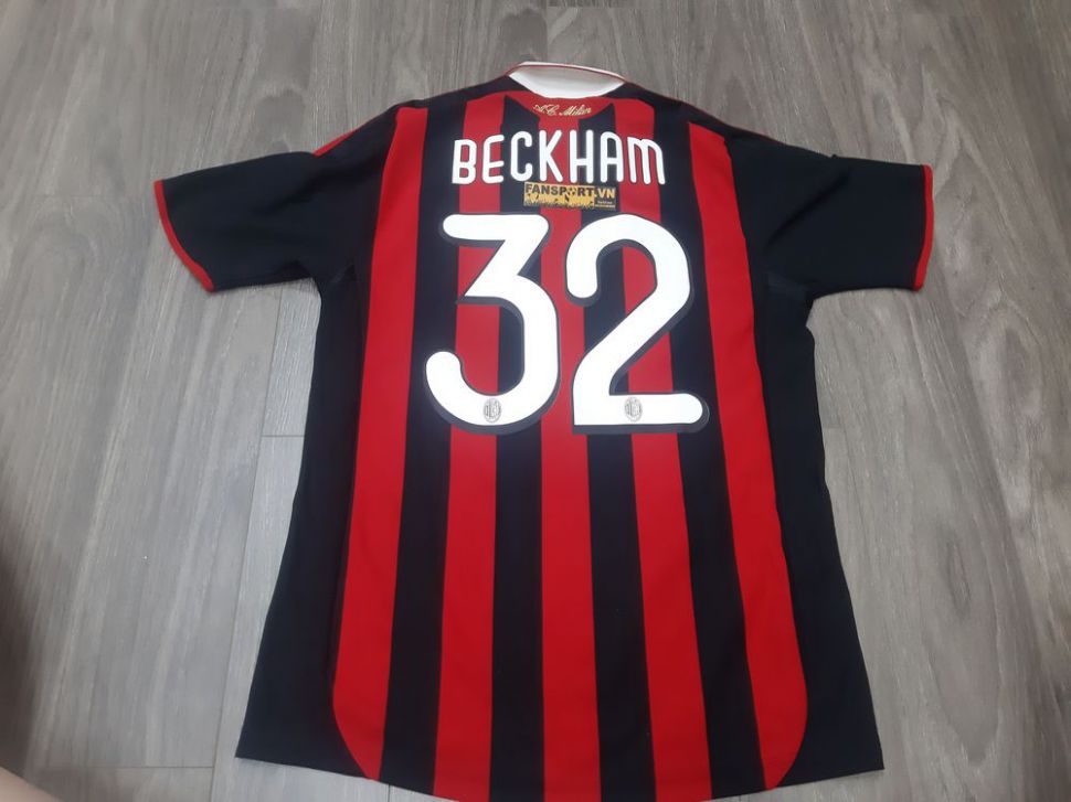 Áo đấu Beckham #32 AC Milan 2009-2010 home shirt jersey red