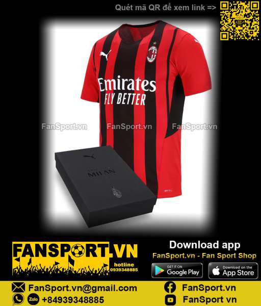 Box áo AC Milan 2021-2022 home shirt jersey authentic Puma BNWT 764749