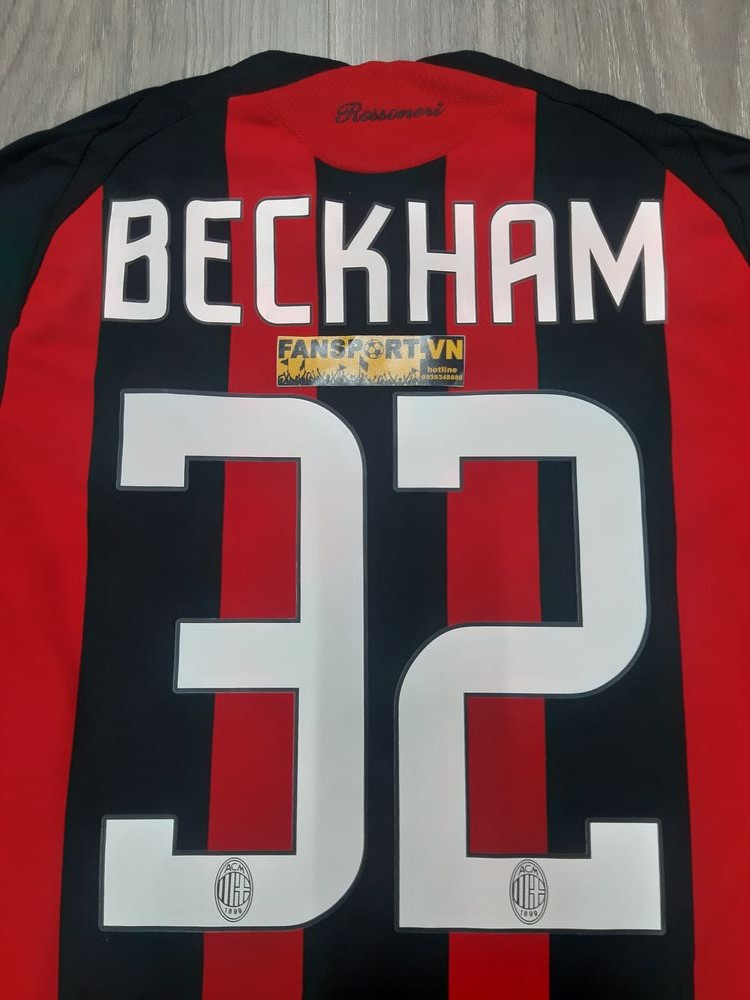 Áo đấu Beckham #32 AC Milan 2008-2009 home shirt jersey red