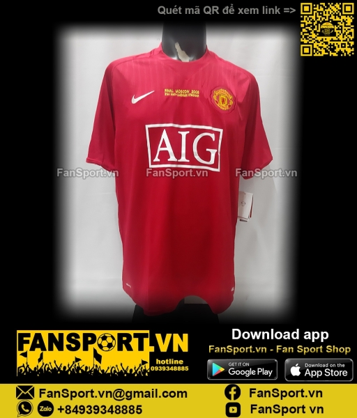 Áo Manchester United Champion league Final 2008 home shirt 2007 237924