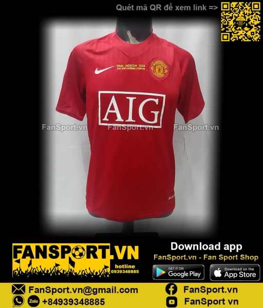 Áo Manchester United Champion league Final 2008 home shirt 237924 2007