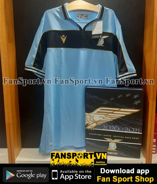 Box áo Lazio 2020-2021 Champion League home shirt jersey blue limited