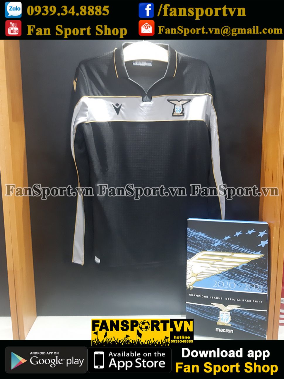 Box áo Lazio 2020-2021 Champion League home shirt jersey goalkeeper GK