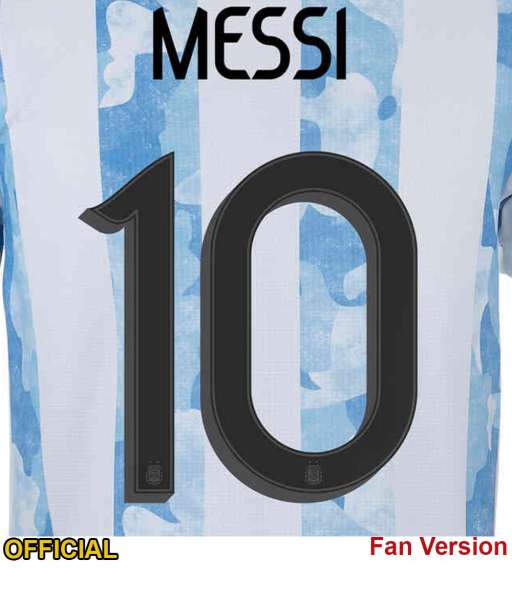 Font Messi 10 Argentina 2020 2021 home nameset fan deko official