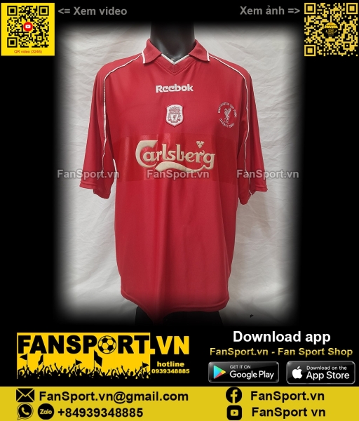 Áo đấu Liverpool League Cup final 2001 home shirt jersey red 2000 2002
