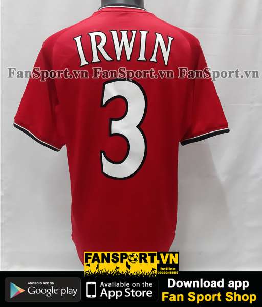 Áo Irwin 3 Testimonial Manchester United 2000 home shirt 2001 2002