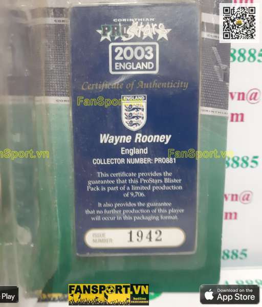 Tượng Rooney 9 England 2003 2004 2005 home corinthian PRO881 1942