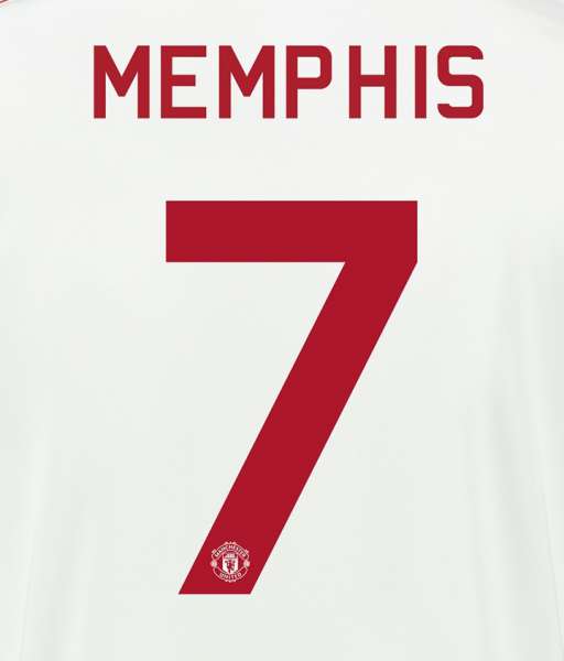 Font Memphis Depay 7 Manchester united 2015 2016 away nameset replica