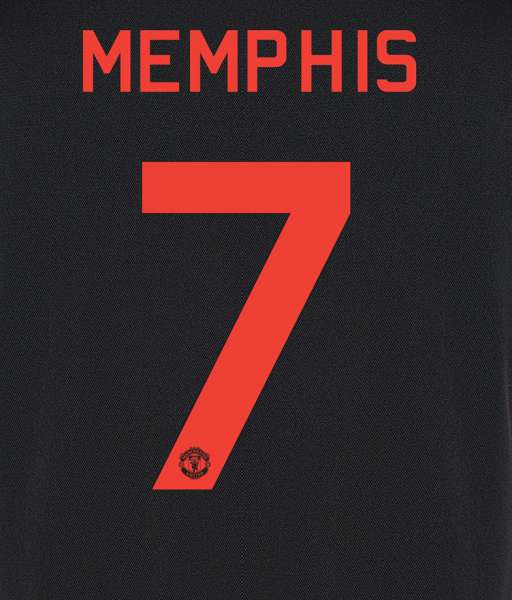 Font Memphis Depay 7 Manchester united 2015 2016 third nameset replica