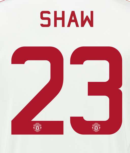 Font Shaw 23 Manchester united 2015 2016 away nameset replica official