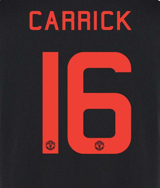 Font Carrick 16 Manchester united 2015 2016 third nameset replica