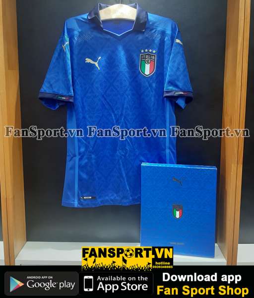 Box Italy 2020-2021 home authentic shirt jersey blue Euro Limited S