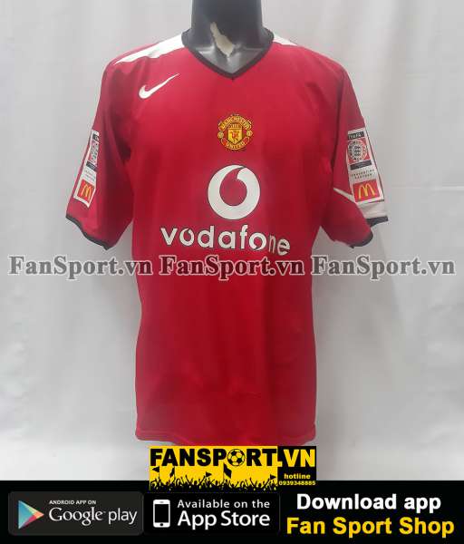 Áo Manchester United Community Shield 2004 home shirt jersey red 2006