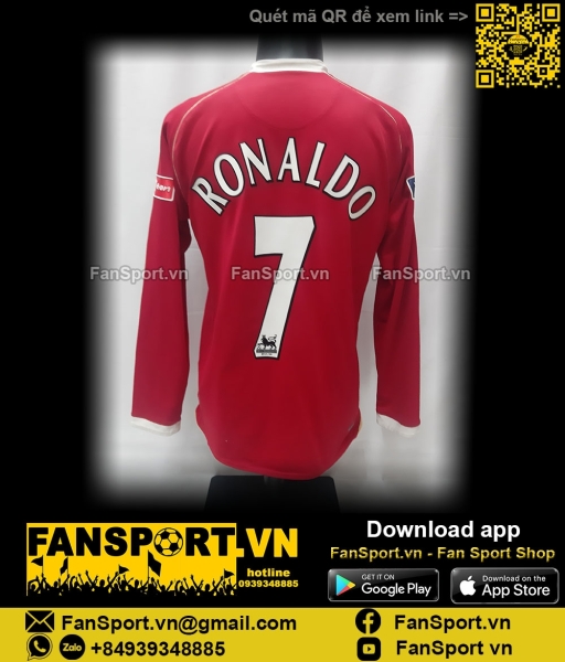 Áo Ronaldo Manchester United 2006 2007 home shirt jersey 146815 long