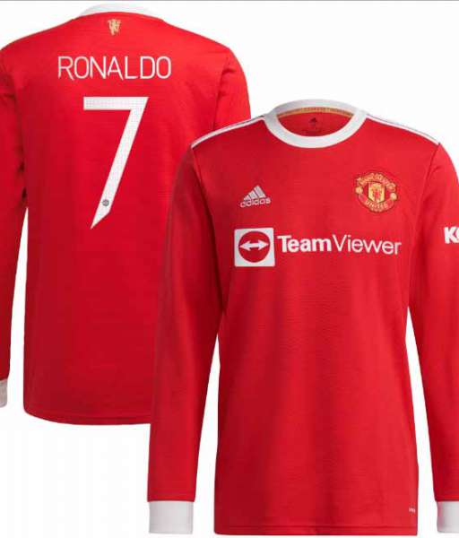 Áo Ronaldo 7 Manchester United 2021 2022 home shirt long fan GR3779