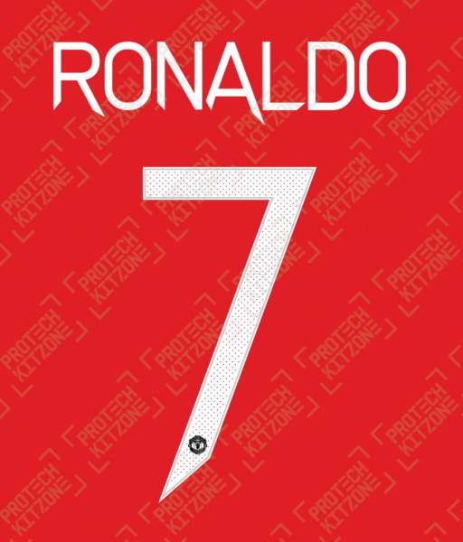 Nameset Ronaldo 7 Manchester United 2021 2022 home white cup OFFICIAL