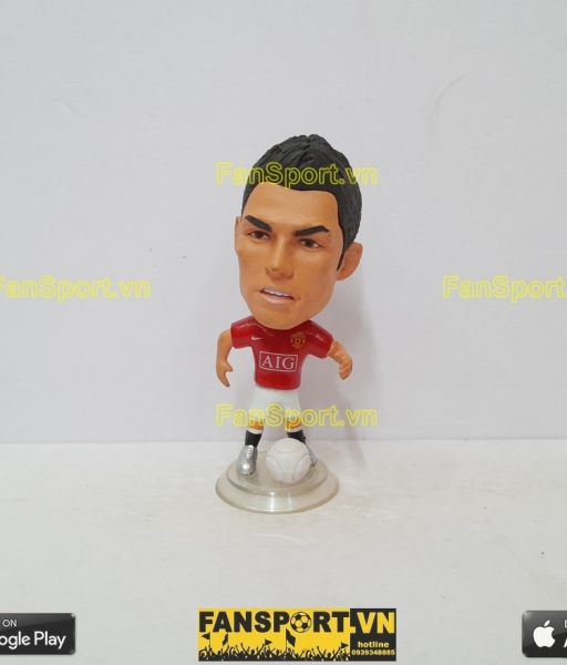 Tượng Ronaldo 7 Manchester united 2007 2008 2009 home red kodoto ball