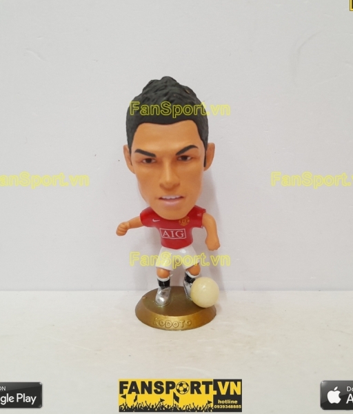 Tượng Ronaldo 7 Manchester united 2007 2008 2009 home red kodoto ball