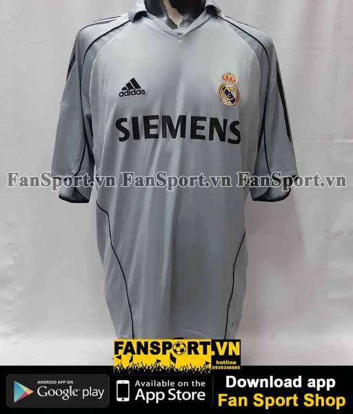 Áo đấu Zidane #5 Real Madrid 2005-2006 third shirt jersey grey