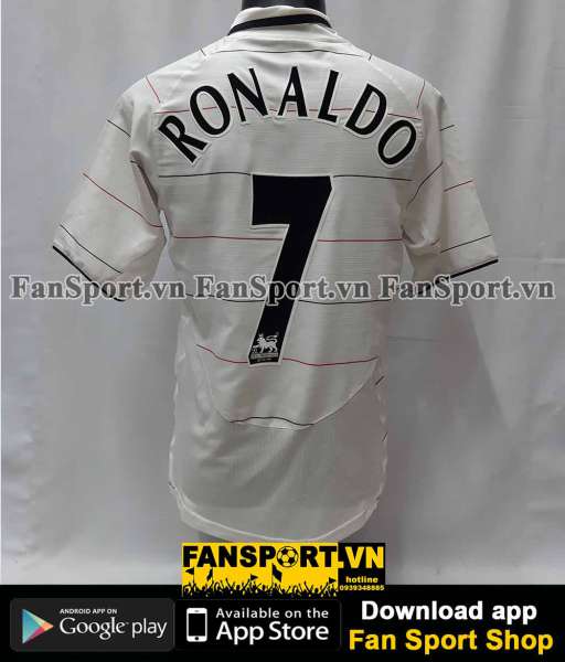 Áo Ronaldo 7 Manchester United 2003-2006 third shirt jersey white
