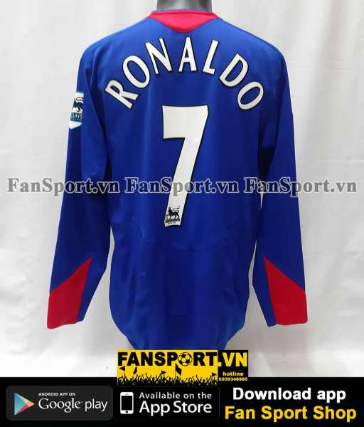 Áo Ronaldo 7 Manchester United 2005 2006 away shirt jersey long blue