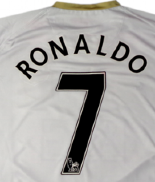 Nameset Ronaldo 7 Manchester United Premier League 2007 2008 black