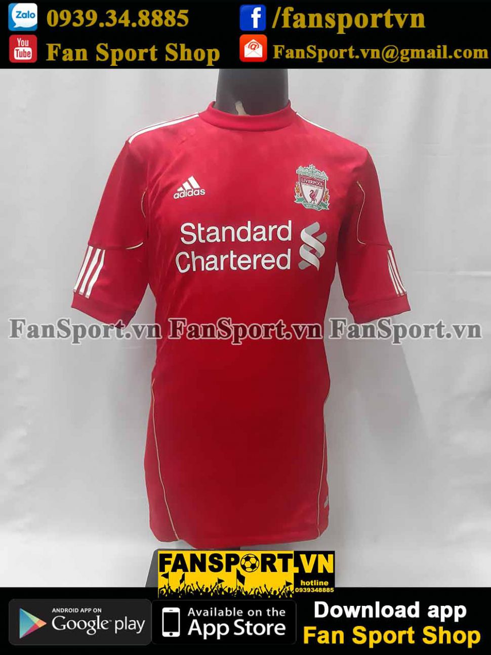 Box áo Liverpool 2010 2012 Adidas Techfit home authentic shirt BNWT L