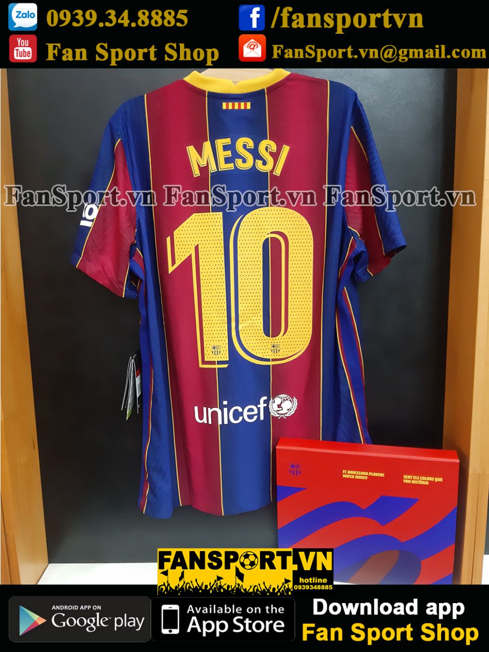 Box Áo Messi 10 Barcelona 2020 2021 Home Shirt Jersey Authentic Vapor |  Fansport.Vn